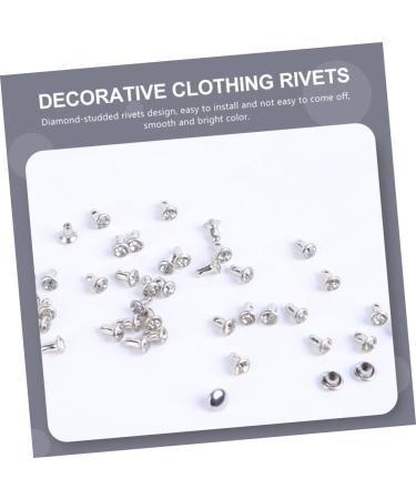 STOBOK 200 Sets Diamond Stud Rivets Decor Silver Studs Rivets for Leather Handmade Rivets Metal Accessories 0.8X0.8X1CM As Shown - Buy Online on GoSupps.com