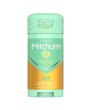 Mitchum For Women Advanced Control Anti-Perspirant Deodorant Invisible Solid Pure Fresh 2.70 oz (Pack of 4)