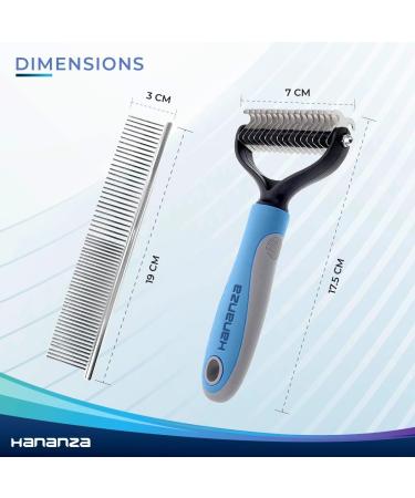HANANZA Pet Grooming Brush Double Sided Dematting and Shedding Comb Undercoat Rack Pet Deshedding Tool for Removing Knots Mats & Tangles for Dogs and Cats with Short Medium and Long Hair - Buy Online on GoSupps.com