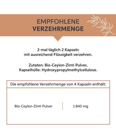 Bio Ceylon Cinnamon Capsules 500 - 1840mg Daily Dose | Premium Quality Low Coumarin No Additives - 100% Pure Raw Food  - Buy Online on GoSupps.com