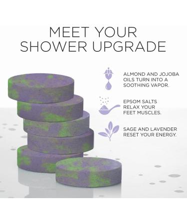 Sage Lavender Shower Bombs 6-Pack - Energy Cleansing Herbs, Essential Oils, and Salts - Shower Steamers, Fizzies, Bath Bombs - Spa Gift Set - Buy Online on GoSupps.com