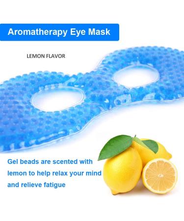 NEWGO Cooling Eye Mask for Puffy Eyes Hot Cold Therapy Gel Eye Mask with Lemon Scent Relief for Swollen Eyes Dark Circles Stress Migraine Headaches Sinus Pain - Blue - Buy Online on GoSupps.com
