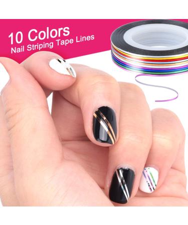 Teenitor Nail Art Brush Kit with Designer Tools, Glitter, Foil Flakes, Tape Strips & Rhinestones - Buy Online on GoSupps.com