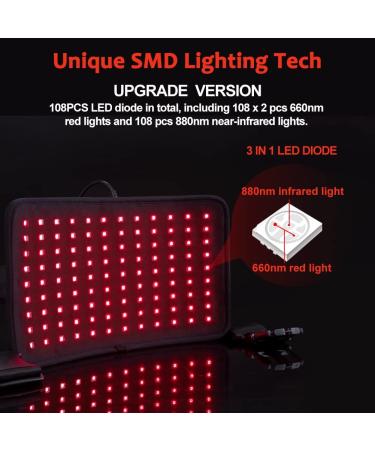 DGYAO Red & Near Infrared Light Therapy Belt with Pulse Mode - Pain Relief Light Therapy Device - Wearable Wrap for Back, Joint, Muscle Pain - Timer & Max 51 S22 Pad - Buy Online on GoSupps.com