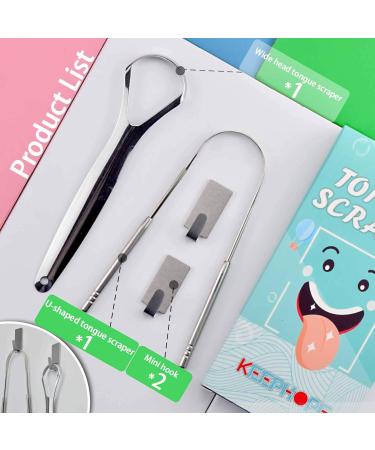 Premium Tongue Cleaner Set - 2 Piece Stainless Steel Tongue Scrapers for Adults & Kids - Ultimate Oral Hygiene Solution - Buy Online on GoSupps.com