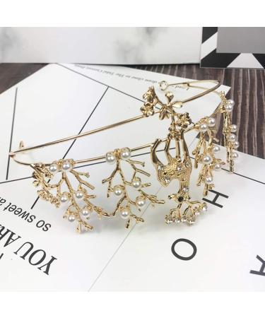 TOYANDONA Crown Tiara Christmas Deer Headband Wedding Alloy Headdress Accessories Hair Hoop for Performance Party 1pc - Buy Online on GoSupps.com