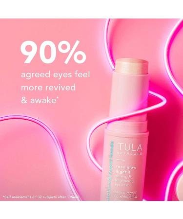 TULA Skin Care Rose Glow Cooling Eye Balm - Brightening, Hydrating Dark Circle Treatment - 0.35 oz - Buy Online on GoSupps.com