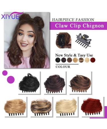 Olacare 2PC Claw Clip Synthetic Hair Bun Extensions for Women - Updo Brown Ballet Bun Hairpieces - Buy Online on GoSupps.com
