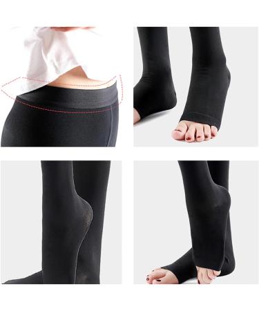 Compression Socks Medical Varicose Vein Stockings Beautiful Leg Shaping Highly Elastic Covered Toe Women and Men Best Running Athletic Sports Flight Travel Black XXL (Black Large) - Buy Online on GoSupps.com