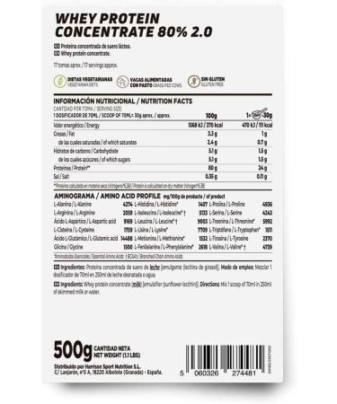 HSN RAW Whey Protein Concentrate 80% - Gluten-Free Soy-Free Tasteless - 500g | Ideal for Muscle Mass Vegetarian-Friendly - Buy Online on GoSupps.com
