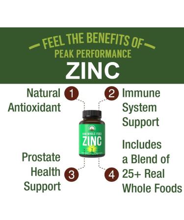 Peak Performance Vegan Zinc Supplement 30mg with Vitamin C - Zinc Capsules for Adults - Immune Support for Men and Women - Buy Online on GoSupps.com