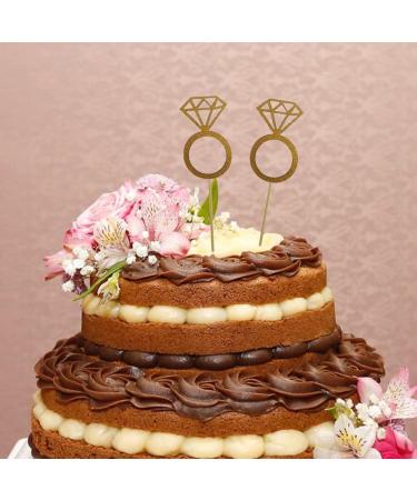 Glitter Cupcake Toppers 10pcs Engagement Ring Cupcake Topper Wedding Engagement Cake Decorations - Buy Online on GoSupps.com