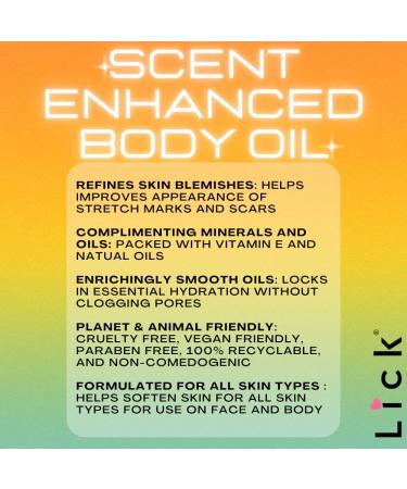 LICK Watermelon Scented Body Oil - Vitamin E Hydrating After Shower Oil for All Skin Types Antioxidant Protection & Aromatherapy - Buy Online on GoSupps.com
