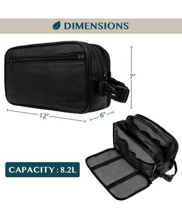 Pavilia Men's Travel Toiletry Bag | Water-Resistant Dopp Kit | PU Leather Shaving Organizer for Toiletries and Grooming Essentials - Buy Online on GoSupps.com