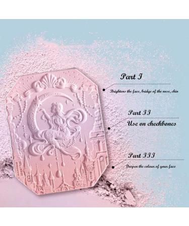 CLLOOM Huazhixiao Moonlight Mermaid Blush Palette - Tri-Color Gradient Contour & Highlighter (#02) - Buy Online on GoSupps.com