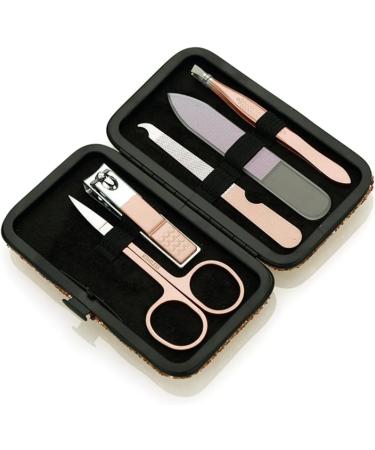 Small Rose Gold 5-Piece Nail Clipper Set Stainless Steel Manicure Beauty Tools Flash Pink - Buy Online on GoSupps.com