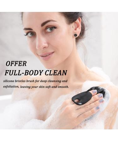 HieerBus Silicone Body Scrubber Shower Bath Brush - Exfoliating & Cleaning Tool for Men and Women - No-Slip Handle - Long Lasting & Hygienic - Easy to Clean - 1 Pack Black - Buy Online on GoSupps.com