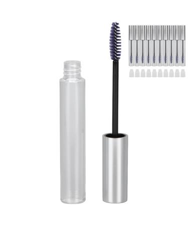 Eyelash Cream Container DIY Cosmetics Eyelash Cream 10pcs Mascara Tubes Wand 12ml with 10 Rubber Inserts for Applying Castor Oil for DIY Cosmetics