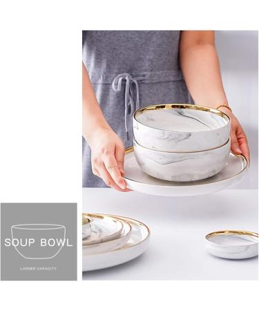 Dinner Plates 20-Piece Kitchen Dinnerware Set Service for 4 Modern Elegant Dinner Plate Sets Durable Ceramic Serving Plate Set Gold Edge Marble Plates Kitchenware - Buy Online on GoSupps.com