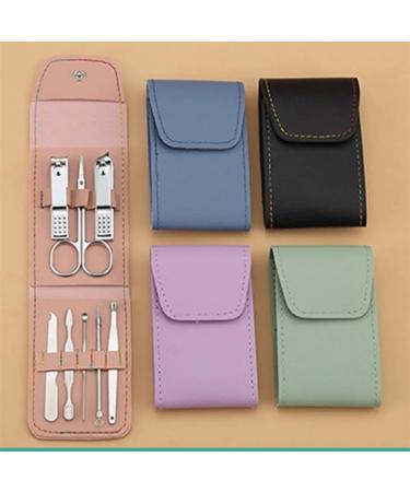 8 Pieces Pedicure Kit Nail File Pusher Tweezers Beauty Care Instruments Set with Leather Pouch (Color : Green) - Buy Online on GoSupps.com