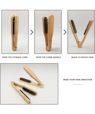 Choose Hair comb doublesided brush wooden handle antistatic clip comb for styling and smoothing hair without heat damage - Buy Online on GoSupps.com
