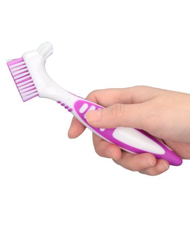 Portable double-sided cleaning brush for artificial teeth double-headed toothbrushes cleaning brush for artificial teeth prosthetic toothbrush for cleaning false teeth