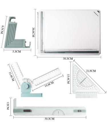 JILoffice A3 Drawing Board  Lightweight Multi-Funtion Drafting Table with Adjustable Measuring System Angle - Buy Online on GoSupps.com