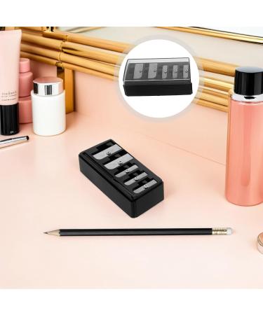 FRCOLOR Taille-crayon de Maquillage Manuel 5 Trous pour Crayons Sourcils L vres et Eye-liner Lame en Acier au Mangan se Capuchon Protecteur Lot de 2 Noir Outil Portable - Buy Online on GoSupps.com