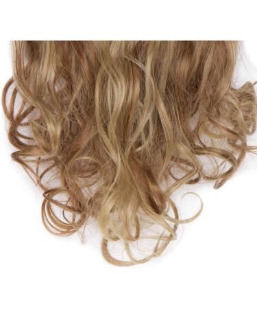 SILK-CO Long Curly Wavy Clip in Hair Extensions - 24 Synthetic Heat Resistant, 8 Pcs Full Head, 18 Clips, Light Brown&Blond - Buy Online on GoSupps.com