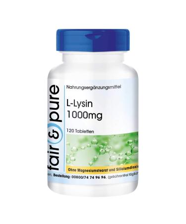 Fair & Pure - L-Lysine tablets - 1000mg - high dose - vegan - 120 tablets - Buy Online on GoSupps.com