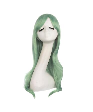MapofBeauty 28" 70cm Long Curly Hair Ends Costume Cosplay Wig (Celadon Green)