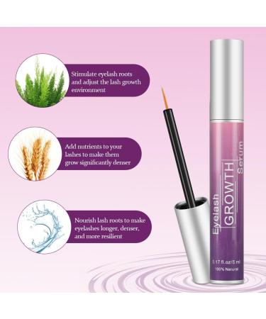 AUYAO Eyelash serum for thin and brittle eyelashes natural eyelash serum for faster eyelash growth fuller growth promoting eyelash growth lengthening and strength 5 ml - Buy Online on GoSupps.com