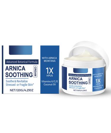 Arnica Bruise Cream Extra Strength & Soothing Cream - Fast-Acting for Improving the Appearance of Bruises & Swelling | High-Strength Arnica Montana Vitamins K/C/E | 4.23 oz/120 g Herbal 4.23 Ounce