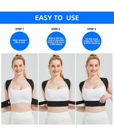 BraceTop Posture Corrector for Men and Women - Pain Relief Back Brace with Adjustable Support - Comfy Shoulder and Neck Brace - Upper Back Straightener for Clavicle and Spine - S/M Size - Buy Online on GoSupps.com