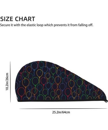 Hair Towel Wrap | Quick Drying Turban & Button Towel - Colorful Balloons - Buy Online on GoSupps.com