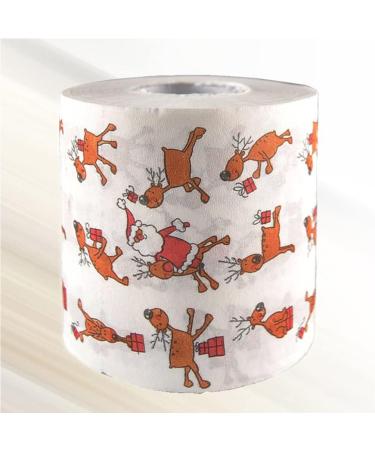 Christmas Toilet Paper Napkin Roll: Xmas Reindeer Roll Toilet Paper Napkin Elk Santa Claus Roll Hand Towels for Holiday Home Bathroom Supply - Buy Online on GoSupps.com