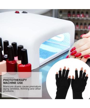 Lurrose 2Pcs Nail UV Shield Gloves Black Manicure Finger Gloves for Hand Protection from Nail Dryer Ideal for International Shipping - Buy Online on GoSupps.com