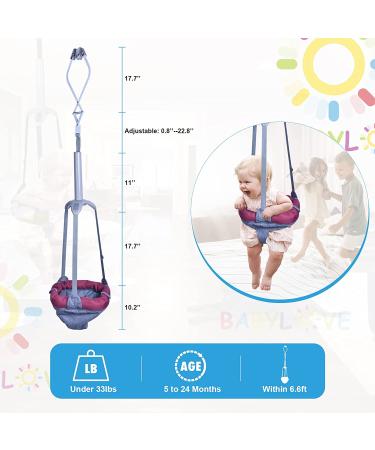 IECOPOWER Doorway Jumper - Durable Baby Bouncer & Swing with Steel Spring - Adjustable Seat Bag - Easy Installation - Ages 6 Months + (Red) - Buy Online on GoSupps.com