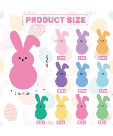 Whaline 60Pcs Easter Cupcake Topper Double-Sided Easter Bunny Cupcake Picks Colorful Rabbit Food Picks for Easter Spring Party Supplies Cake Decorations - Buy Online on GoSupps.com
