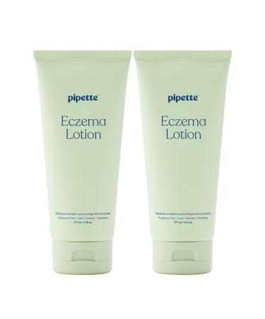 Pipette Baby Eczema Lotion Duo Pack of 2 Fragrance Free Eczema Cream and Moisturizer Lotion for Newborn Sensitive Skin and Kids Baby Care Products Non-Toxic Hypoallergenic