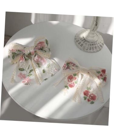 Beavorty embroidered butterfly hair clip french hair clips decorative hair clips bow for hair Bow Clip hair clips for women Fabric Hair Bow Bride Bow Barrette Back Hair Bowknot Miss bow tie - Buy Online on GoSupps.com