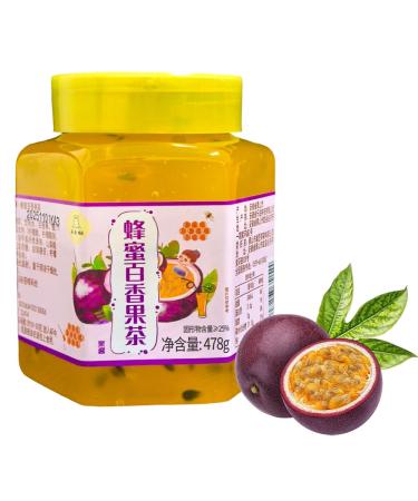 DAMAICHUHAI Honey Passion Fruit Tea 16.9oz (478g) Real Passionfruit Honey Tea Natural with Passion Fruit Puree & Citron Hot or Iced for Smoothies & Cocktails