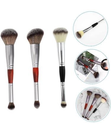 VINTORKY 3pcs Double-ended Makeup Brush Female Makeup Brush Makeup Supplies Blush Brush Wooden Handle - Buy Online on GoSupps.com