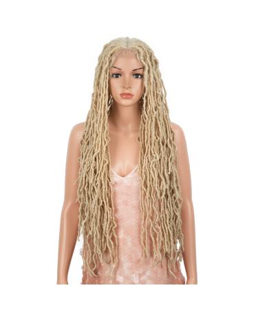 Style Icon 32”Faux Locs Wig Long Dreadlock Wig with Baby Hair Goddess Wigs Synthetic Twist Hair Wig (32 Inches, 613) 32 Inch 613