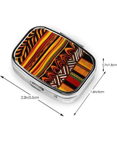 African Striped 2 Compartment Pill Case | Cute Small Pill Box Organizer for Travel & Gifts | Perfect for Pocket & Purse - Buy Online on GoSupps.com