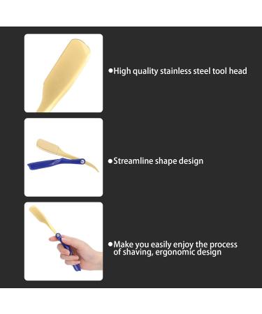 Professional Classic Folding Shaving Holder for Men | Gold & Blue Manual Facial Hair Shaving Tool - Best Shaving Experience - Buy Online on GoSupps.com
