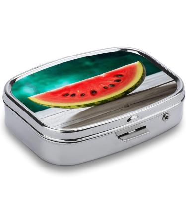 Watermelon Smiley Print Pill Box | 2 Compartment Portable Medicine Organizer - Ideal for Pocket & Purse - Buy Online on GoSupps.com