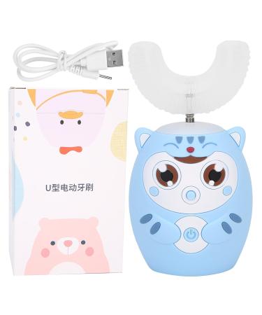 Children's U-Shaped Electric Toothbrush - Ultrasound Automatic Massage for Tooth Whitening | Cartoon Design IPX7 Waterproof (Blue) - Best Oral Care Solution - Buy Online on GoSupps.com