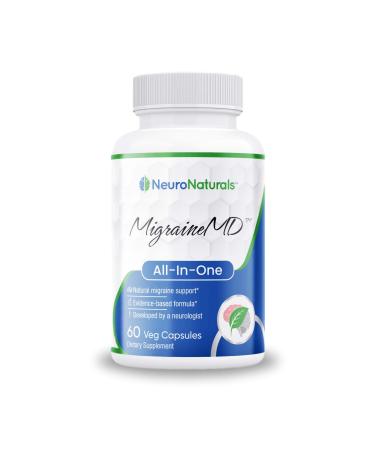 MigraineMD - Natural Migraine Prevention, Headache Relief, CoQ10, Magnesium Glycinate, Melatonin, Vitamin B2, Vitamin D3, 60 Capsules