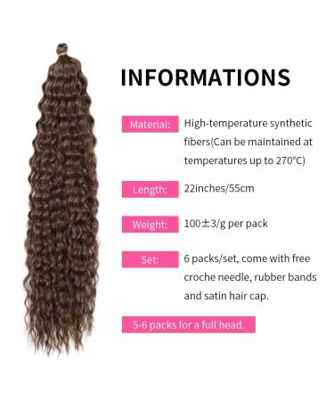 Deep Twist Crochet Hair - 22 Inch Ombre Kinky Curly Braided Extensions | 6 Packs Synthetic Waterwell Twists - Buy Online on GoSupps.com